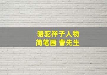 骆驼祥子人物简笔画 曹先生